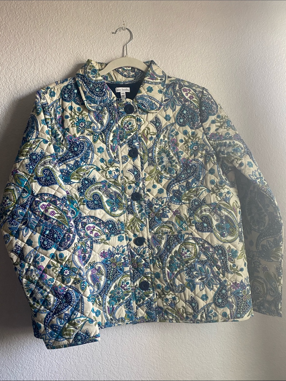 Vera Bradley - Quilted Paisley Button-Front Jacket - Blue/Green